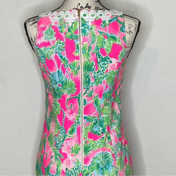 Lilly Pulitzer Sleeveless Summer Resort Party Pink Jungle Animal Print Dress - Picture 6 of 12